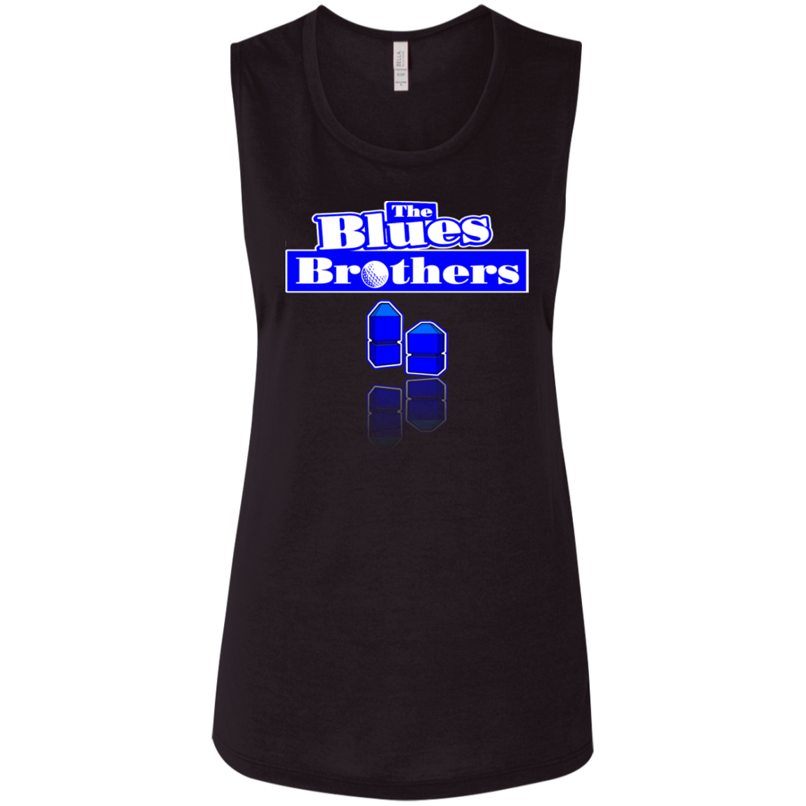 OPG Custom Design #3. Blue Tees Blues Brothers Fan Art. Ladies' Flowy Muscle Tank