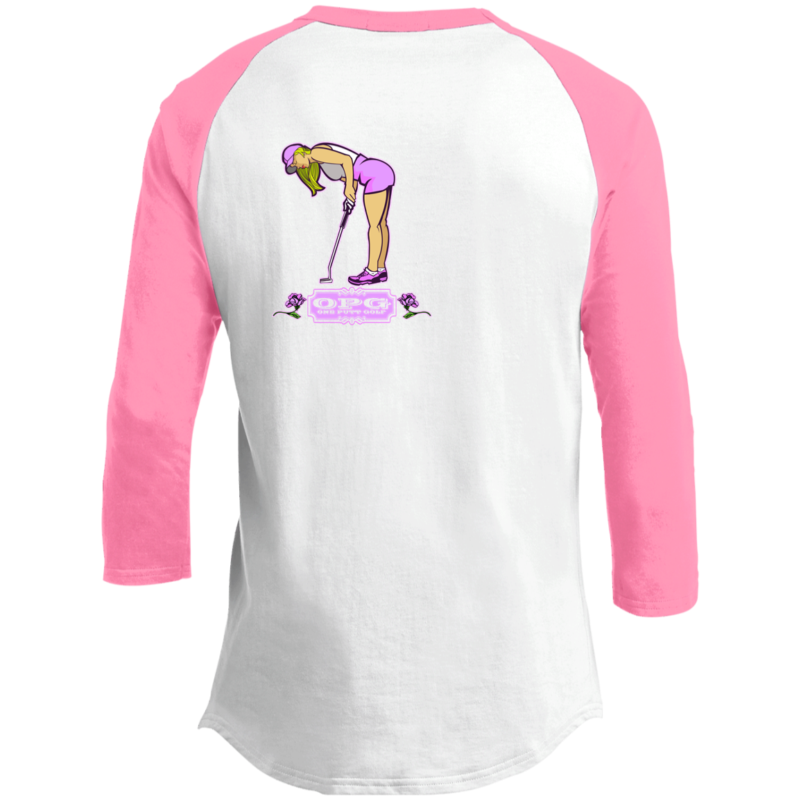 OPG Custom Design #5. Golf Tee-Shirt. Golf Humor. Youth 3/4 Raglan Sleeve Shirt