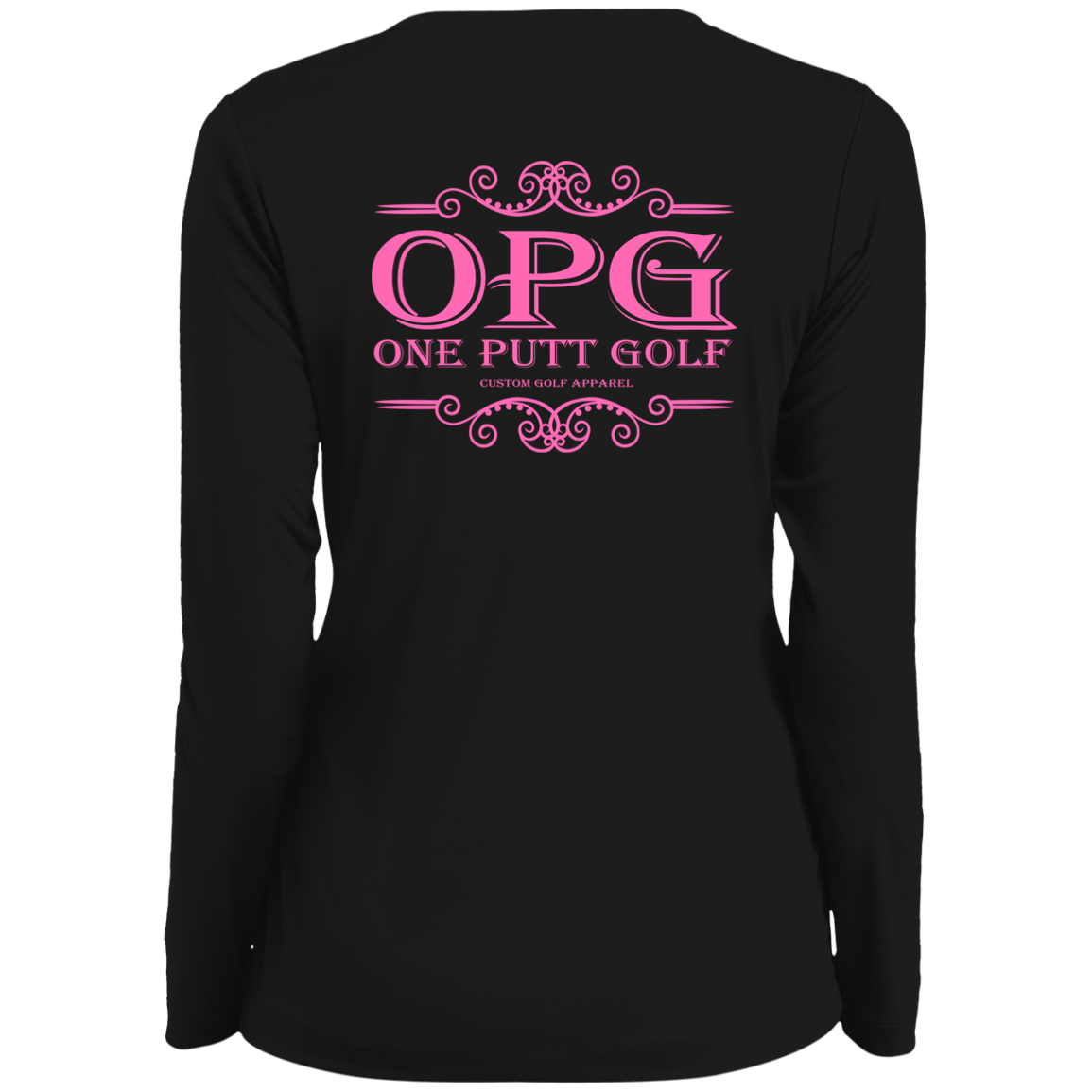 OPG Custom Design #5. Golf Tee-Shirt. Golf Humor. Ladies' Moisture-Wicking Long Sleeve V-Neck Tee