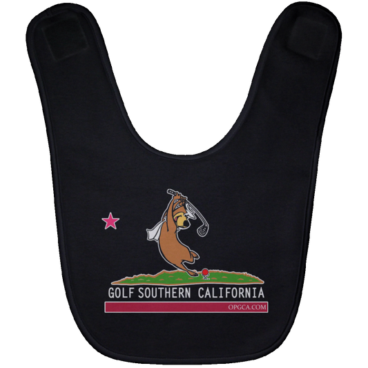 OPG Custom Design #15. Golf Southern California with Yogi Bear Fan Art. Baby Bib