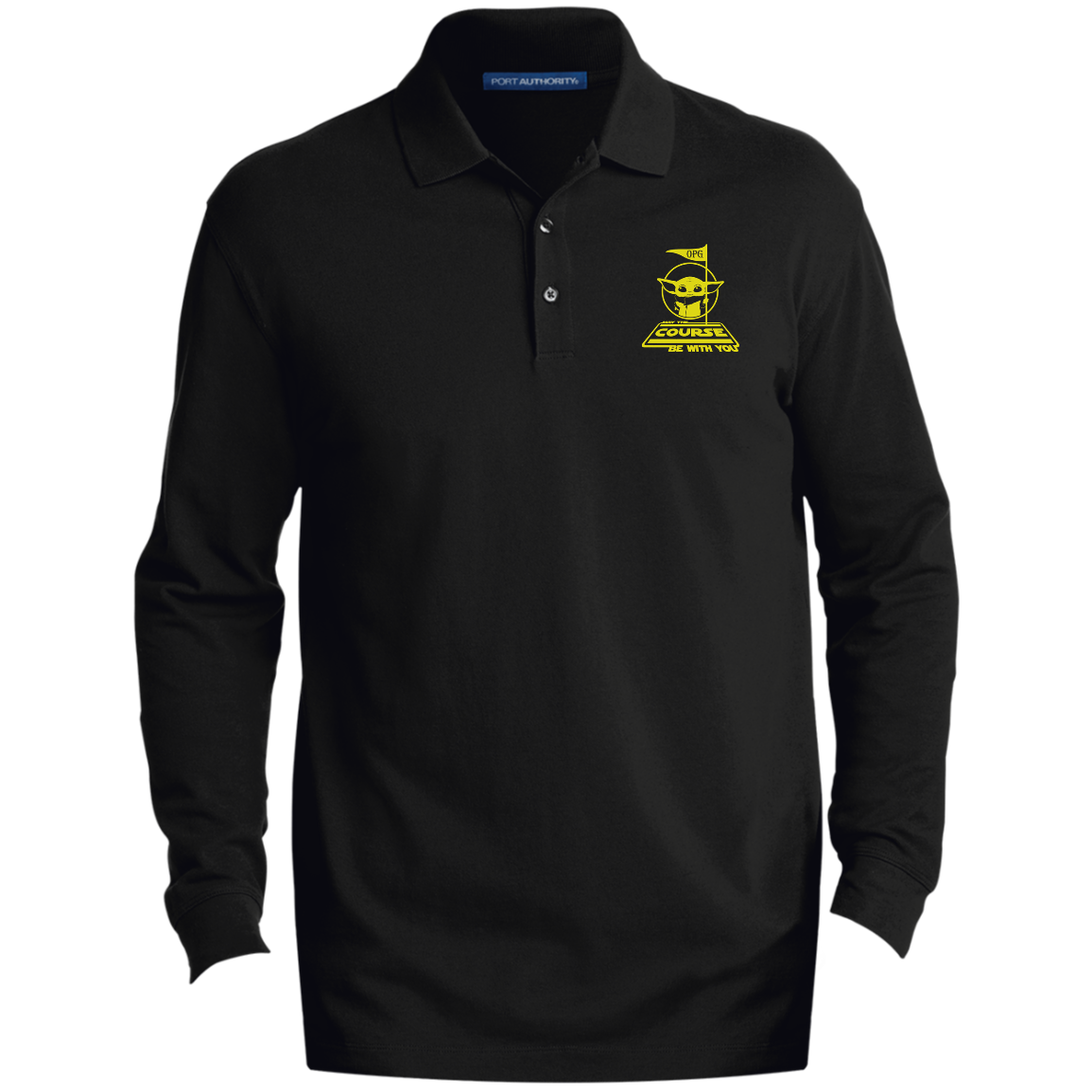 OPG Custom Design #21. May the course be with you. Parody / Fan Art. Men's EZCotton™ Long Sleeve Polo