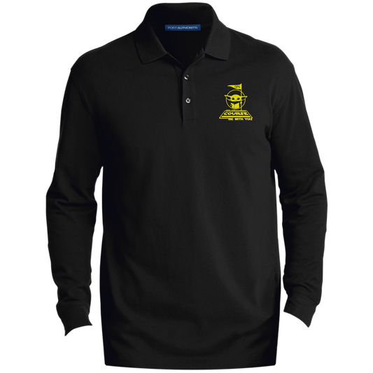 OPG Custom Design #21. May the course be with you. Parody / Fan Art. Men's EZCotton™ Long Sleeve Polo