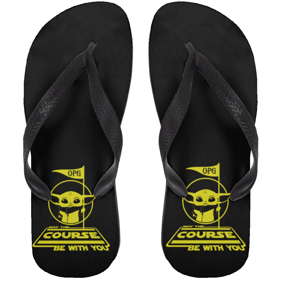 OPG Custom Design #21. May The Course Be With You. Fan Art. Adult Flip Flops