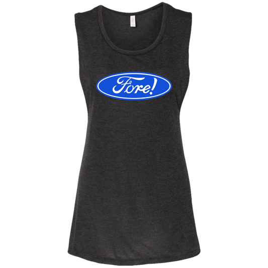 OPG Custom Design #11. Fore! Ford Parody. Ladies' Flowy Muscle Tank