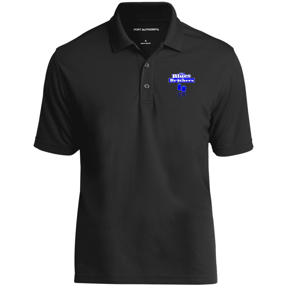 OPG Custom Design #3. Blue Tees Blues Brothers Fan Art. 100%Polyester UV Micro-Mesh Polo