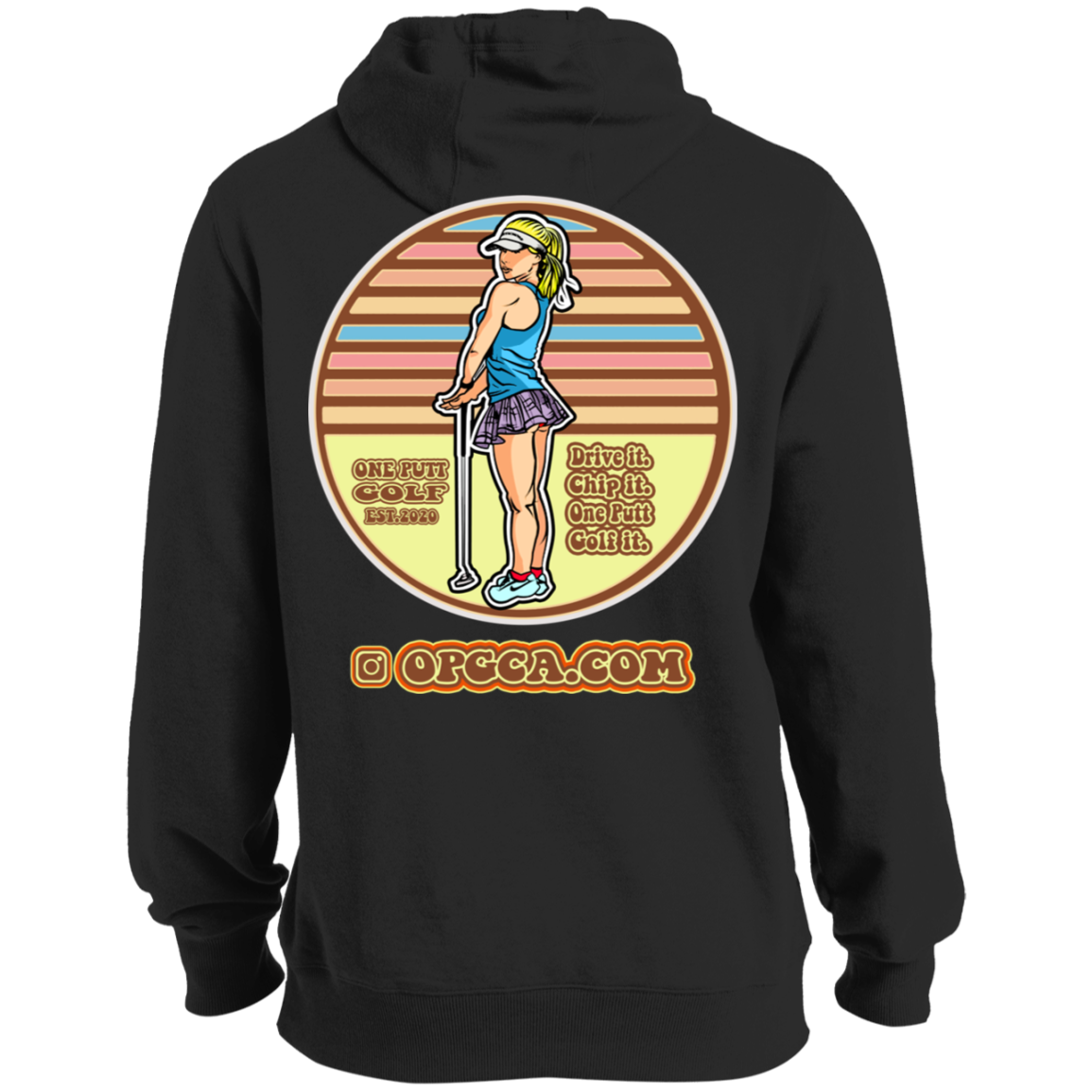 OPG Custom Design #28. Drive it. Chip it. One Putt golf it. Tall Pullover Hoodie