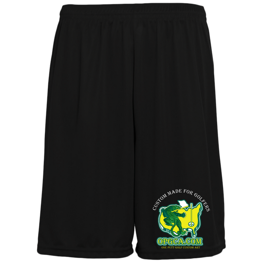 OPG Custom Design #26. Tiger Woods Fan Art. 2019 Master's Champion. Moisture-Wicking Pocketed 9 inch Inseam Training Shorts