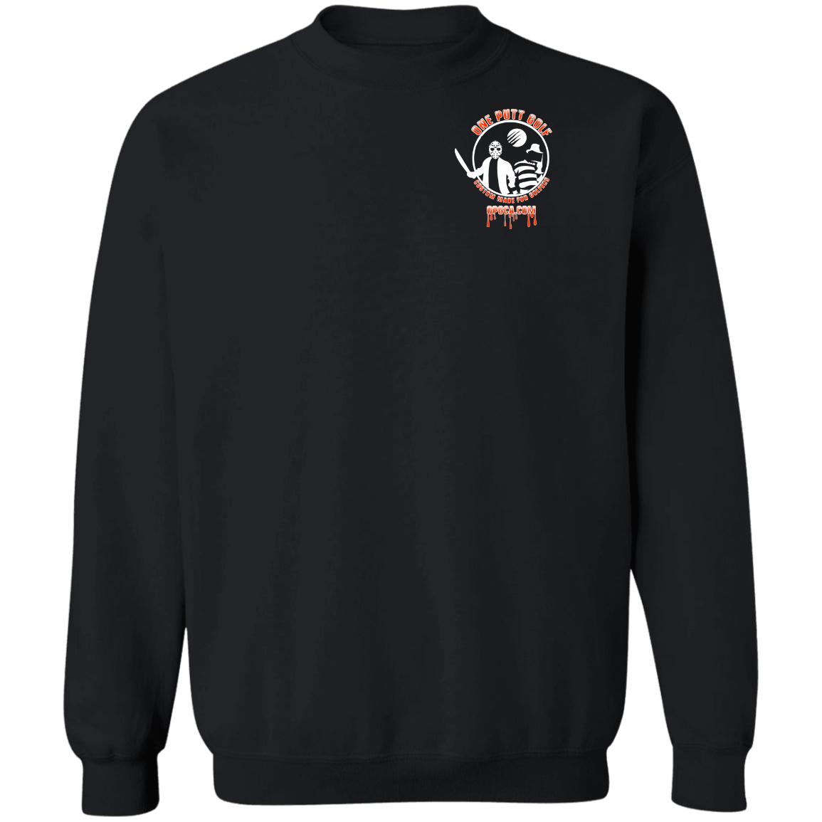 OPG Custom Design #23. Hack N Slice Golf. Freddy and Jason Fan Art. Crewneck Pullover Sweatshirt