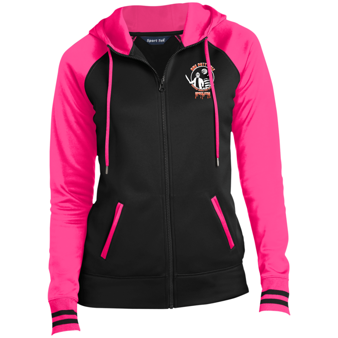 OPG Custom Design #23. Hack N Slice Golf. Freddy and Jason Fan Art. Ladies' Sport-Wick® Full-Zip Hooded Jacket