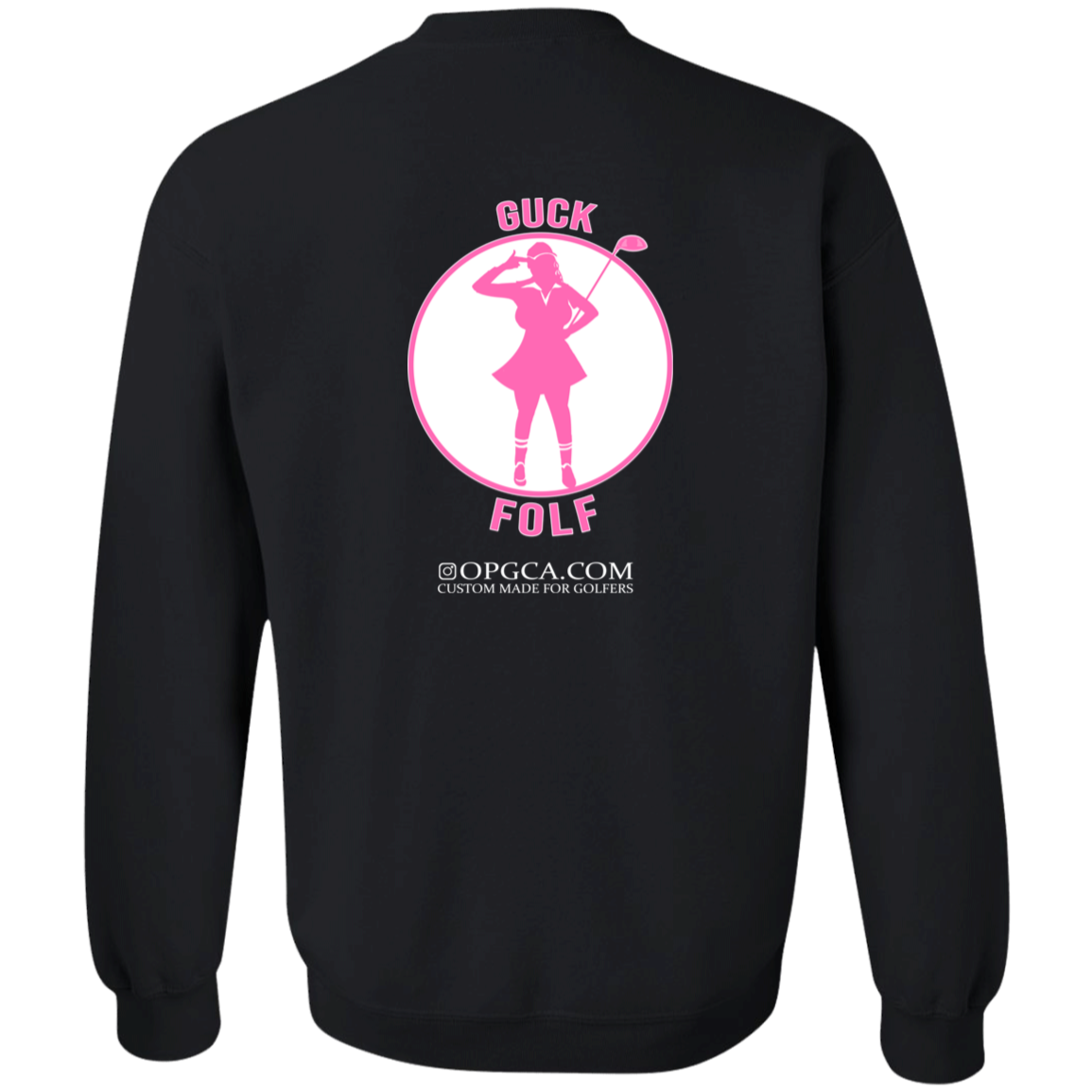 OPG Custom Design #19. GUCK FOLF. Female Edition. Youth Crewneck Sweatshirt