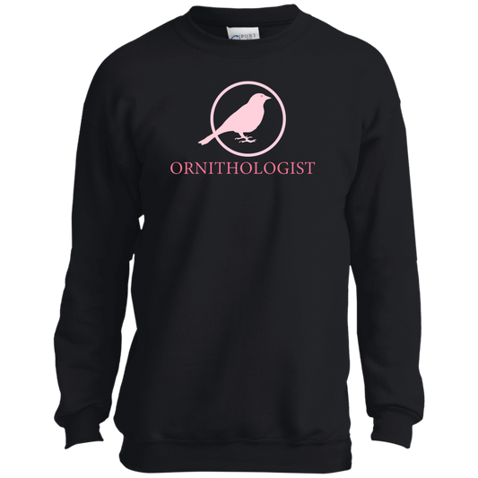 OPG Custom Design #24. Ornithologist. A person who studies or is an expert on birds. Youth Crewneck Sweatshirt