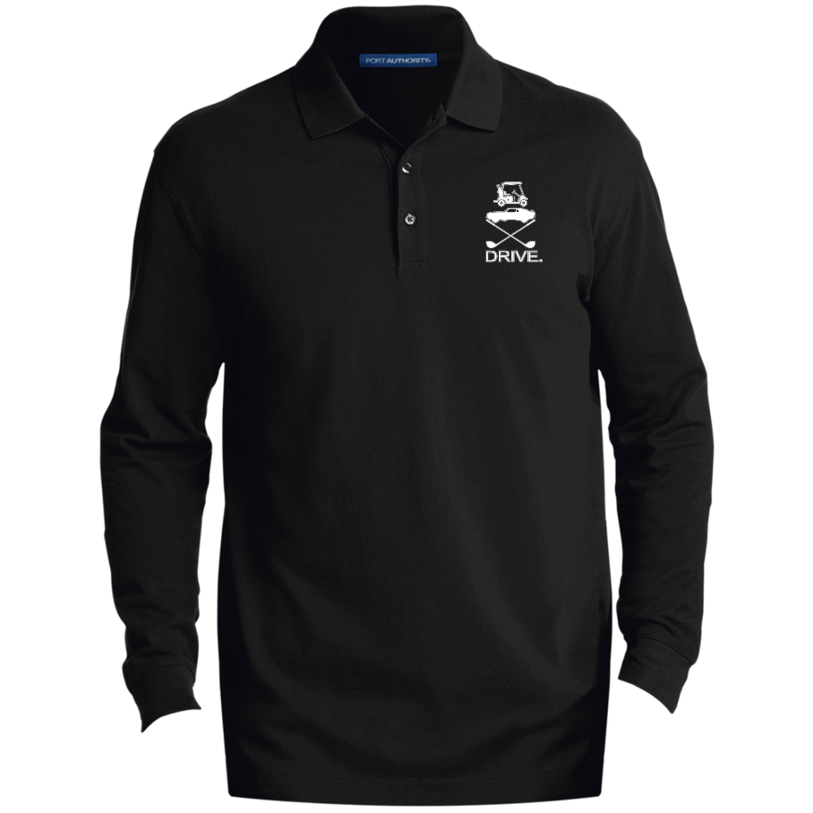 OPG Custom Design #8. Drive. Men's EZCotton™ Long Sleeve Polo