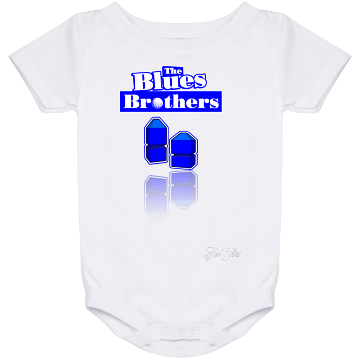 OPG Custom Design #3. Blue Tees Blues Brothers Fan Art. Baby Onesie 24 Month