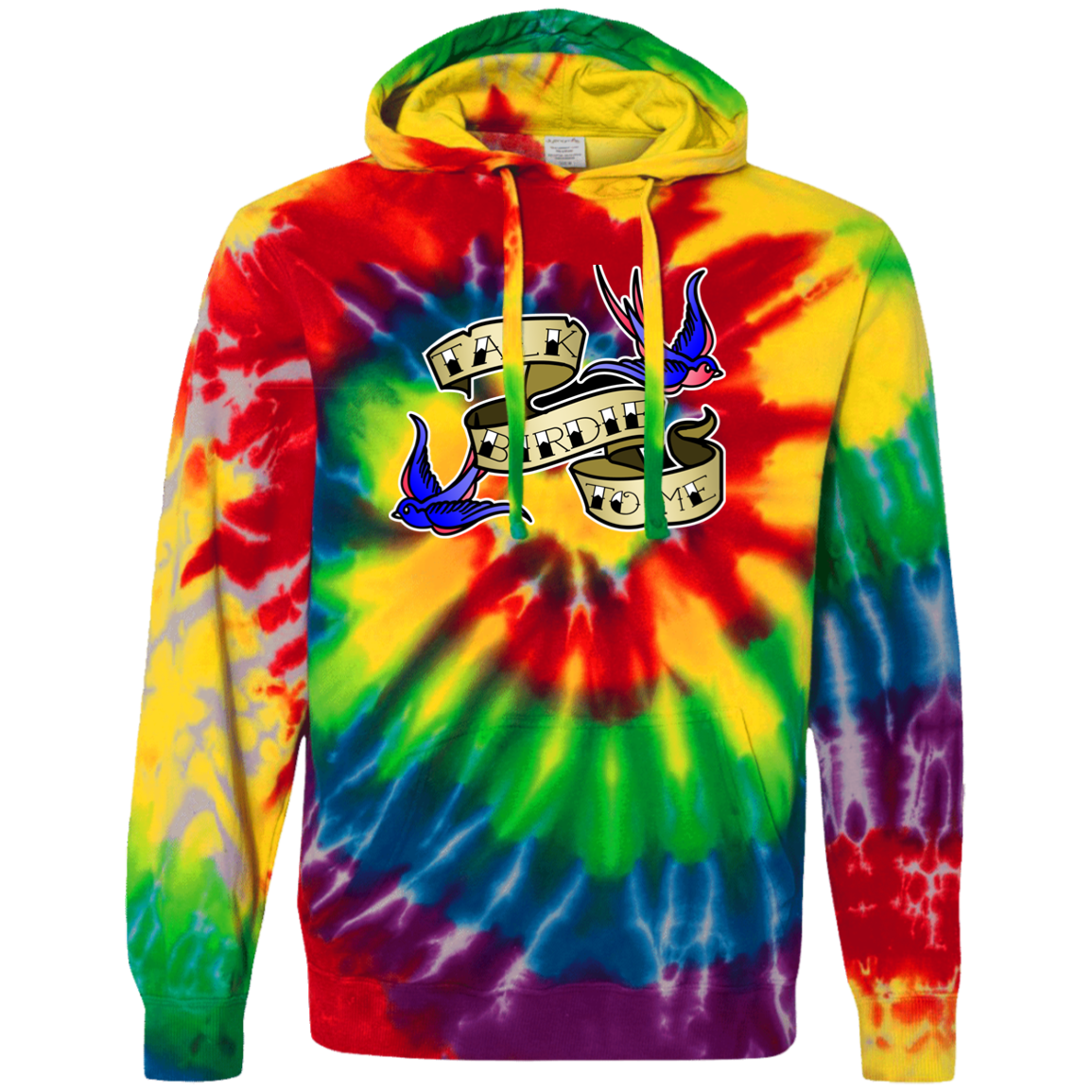 OPG Custom Design #25. Talk Birdie to Me. Tie-Dyed Pullover Hoodie