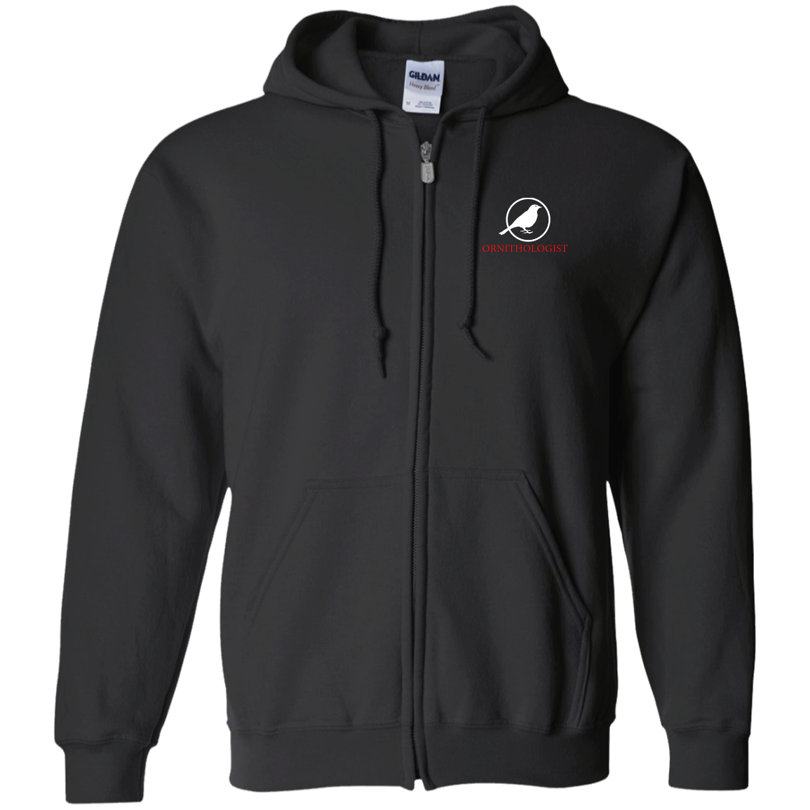 OPG Custom Design # 24. Ornithologist. A person who studies or is an expert on birds. Zip Up Hooded Sweatshirt