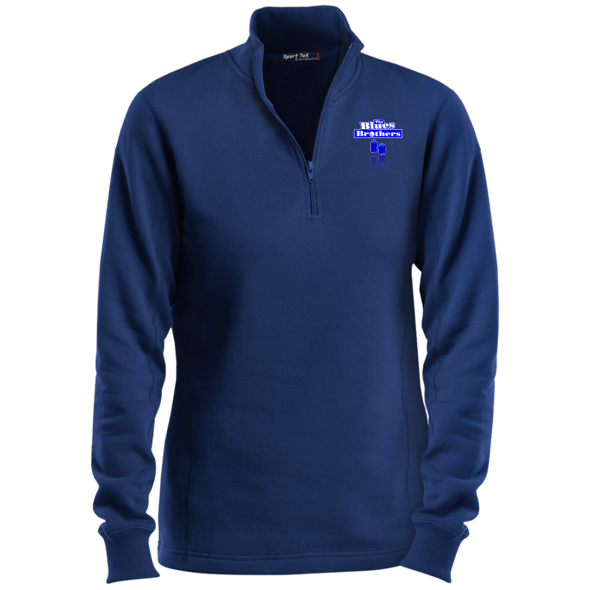 OPG Custom Design #3. Blue Tees Blues Brothers Fan Art. Ladies 1/4 Zip Sweatshirt