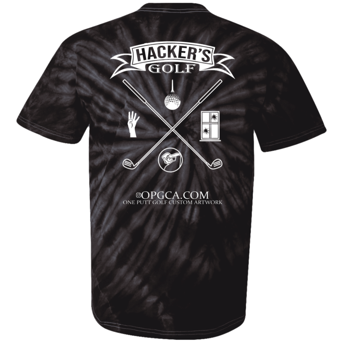 OPG Custom Design #20. 1st Annual Hackers Golf Tournament. Youth Tie-Dye T-Shirt