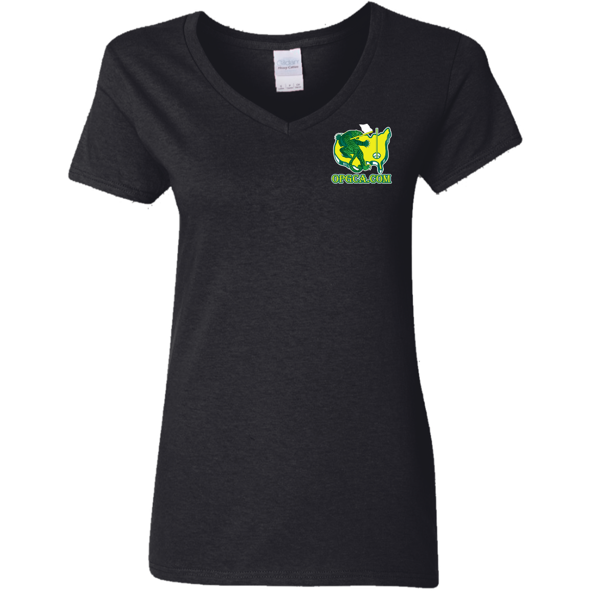 OPG Custom Design #26. Tiger Woods Fan Art. 2019 Master's Champion. Ladies' 100% Cotton V-Neck T-Shirt