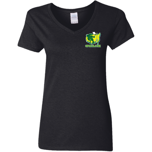 OPG Custom Design #26. Tiger Woods Fan Art. 2019 Master's Champion. Ladies' 100% Cotton V-Neck T-Shirt