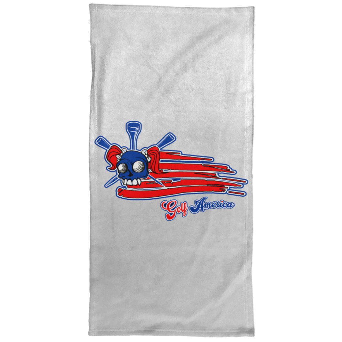 OPG Custom Design #16. Golf America. Female Skull Design. Golf. Hand Towel - 15x30