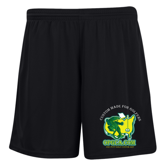 OPG Custom Design #26. Tiger Woods Fan Art. 2019 Master's Champion. Ladies' Moisture-Wicking 7 inch Inseam Training Shorts