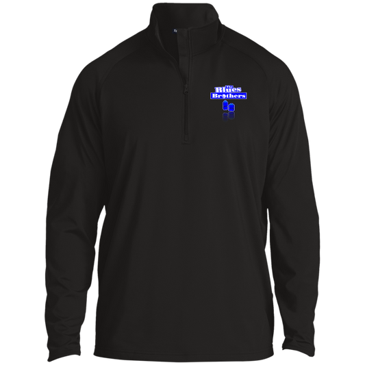 OPG Custom Design #3. Blue Tees Blues Brothers Fan Art. 1/2 Zip Raglan Performance Pullover