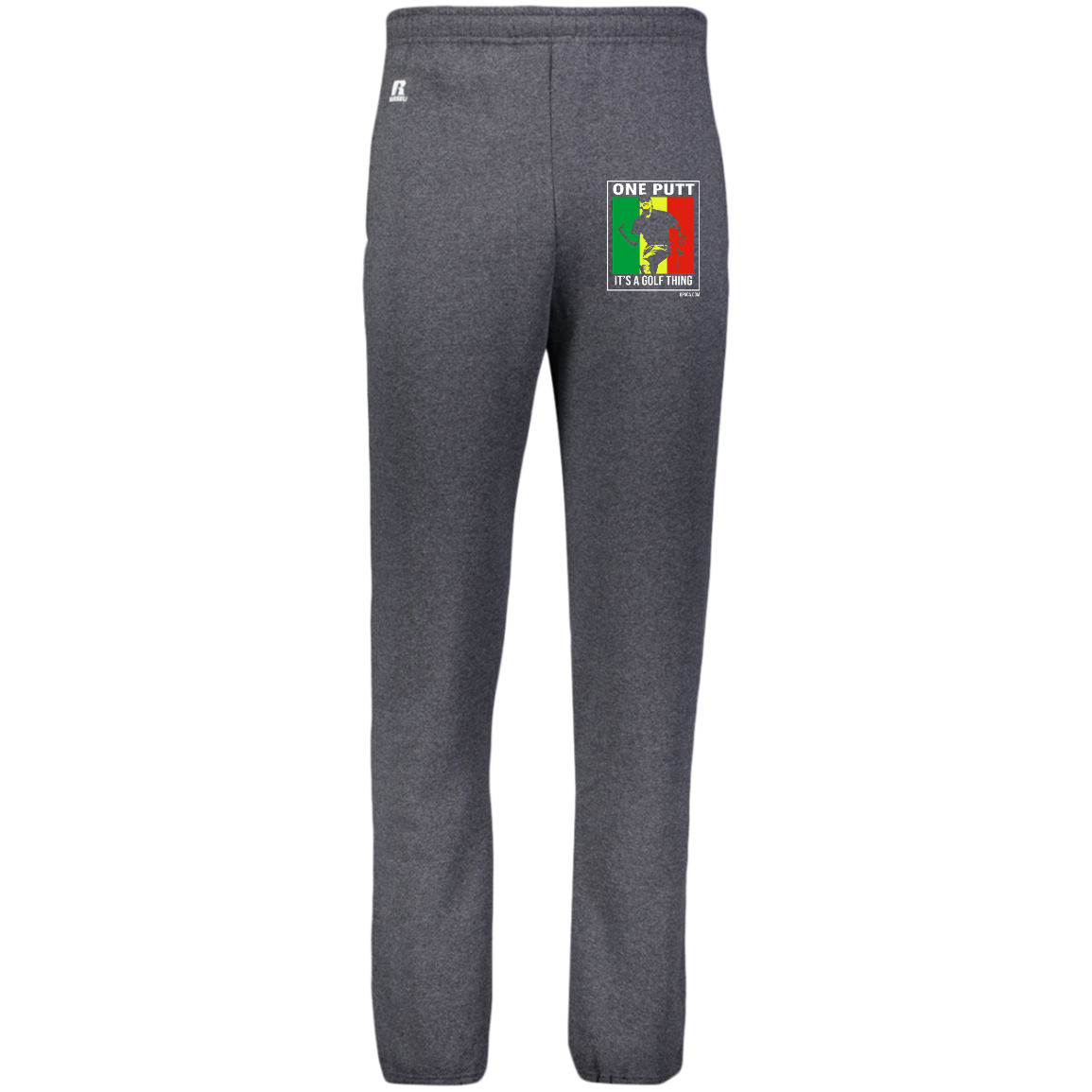 OPG Custom Design #22. One Putt / One Love Parody with Fan Art. Male Edition. Dri-Power Closed Bottom Pocket Sweatpants