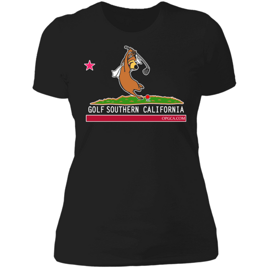 OPG Custom Design #15. Golf Southern California with Yogi Bear Fan Art. Ladies' Boyfriend T-Shirt