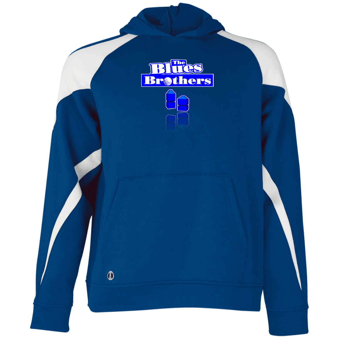 OPG Custom Design #3. Blue Tees Blues Brothers Fan Art. Youth Athletic Colorblock Fleece Hoodie