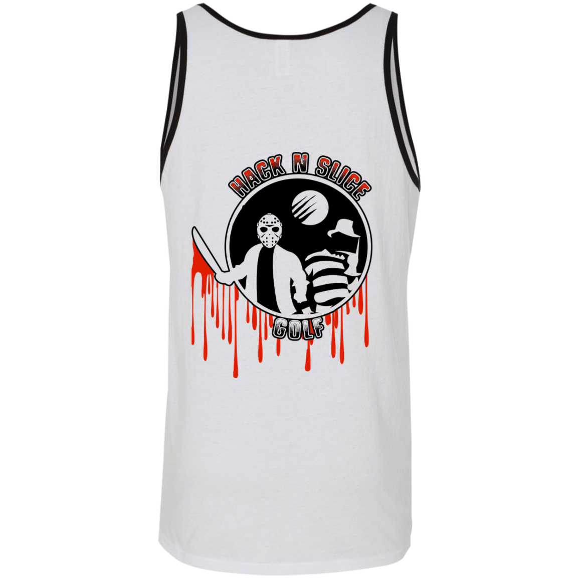 OPG Custom Design #23. Hack N Slice Golf. Freddy and Jason Fan Art. 2 Tone Tank 100% Combed and Ringspun Cotton