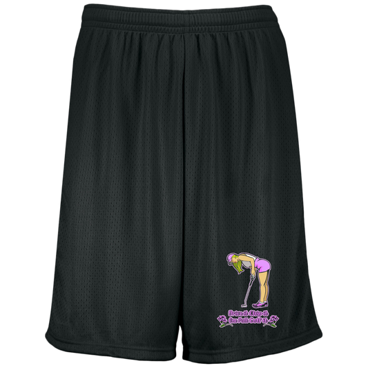 OPG Custom Design #13. Drive it. Chip it. One Putt Golf it. Moisture-Wicking 9 inch Inseam Mesh Shorts