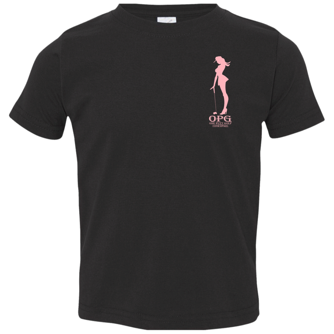 OPG Custom Design #10. Lady on Front / Flag Pole Dancer On Back. Toddlers' Cotton T-Shirt