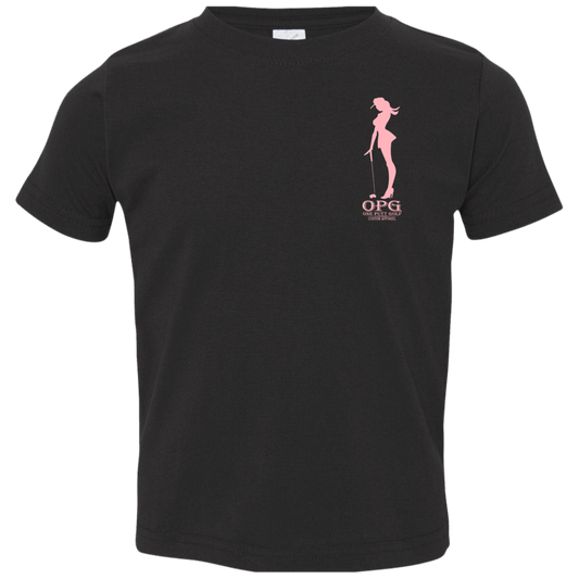 OPG Custom Design #10. Lady on Front / Flag Pole Dancer On Back. Toddlers' Cotton T-Shirt