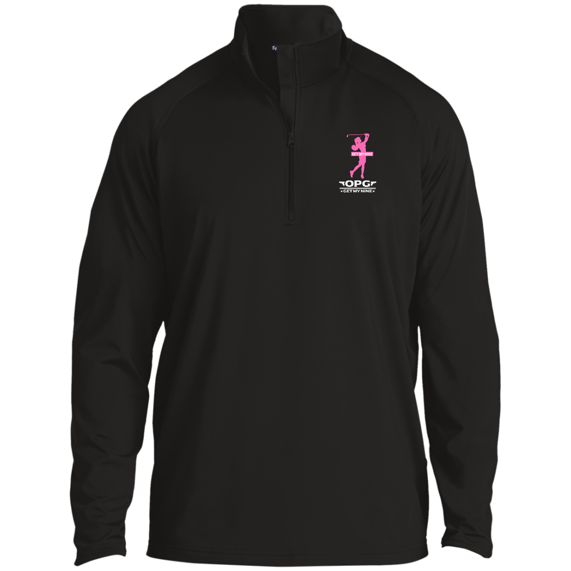 OPG Custom Design #16. Get My Nine. Female Version. 1/2 Zip Raglan Performance Pullover