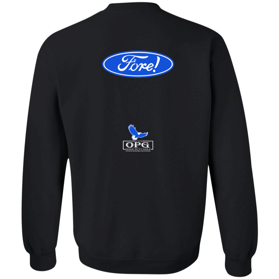 OPG Custom Design #11. Fore! Ford Parody. Youth Crewneck Sweatshirt