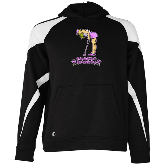 OPG Custom Design #13. Drive it. Chip it. One Putt Golf it. Youth Athletic Colorblock Fleece Hoodie