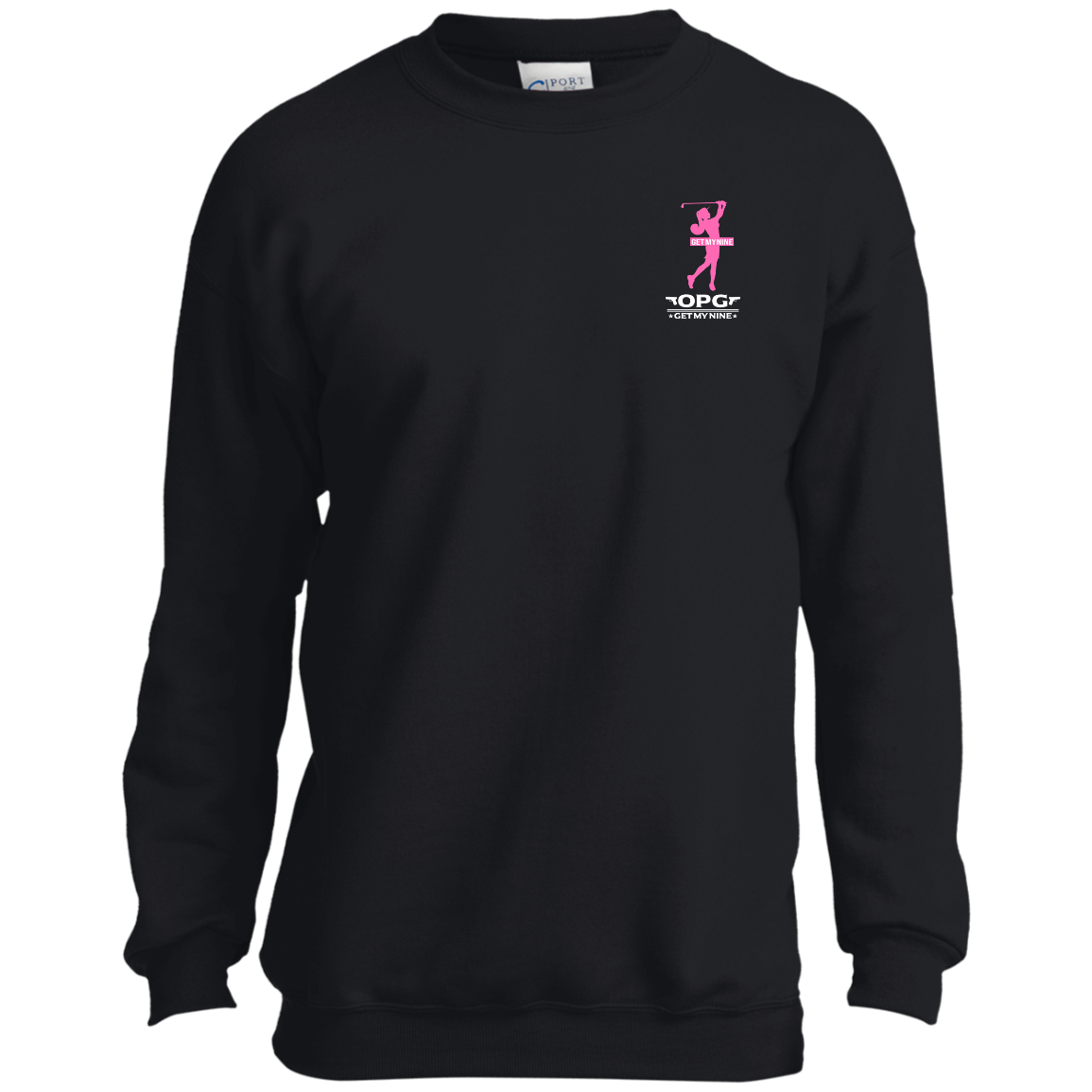 OPG Custom Design #16. Get My Nine. Female Version. Youth Crewneck Sweatshirt