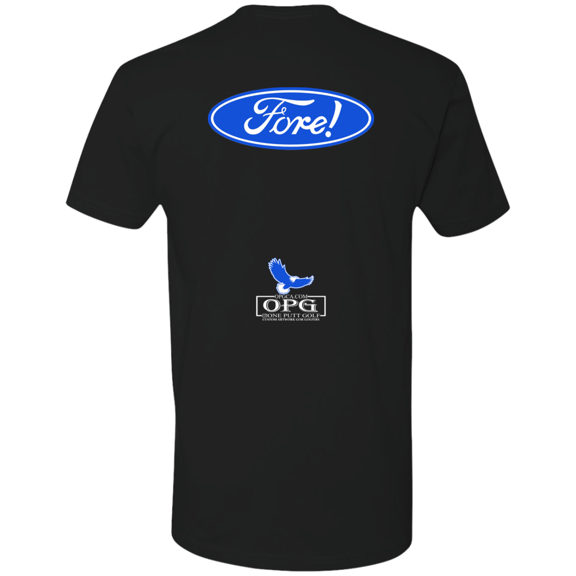 OPG Custom Design #11. Fore! Ford Parody. 100% Ring Spun Combed CottonT-Shirt