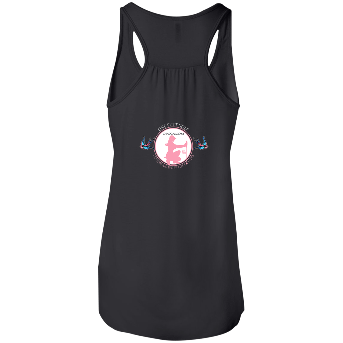 OPG Custom Design #25. Talk Birdie to Me. Flowy Racerback Tank