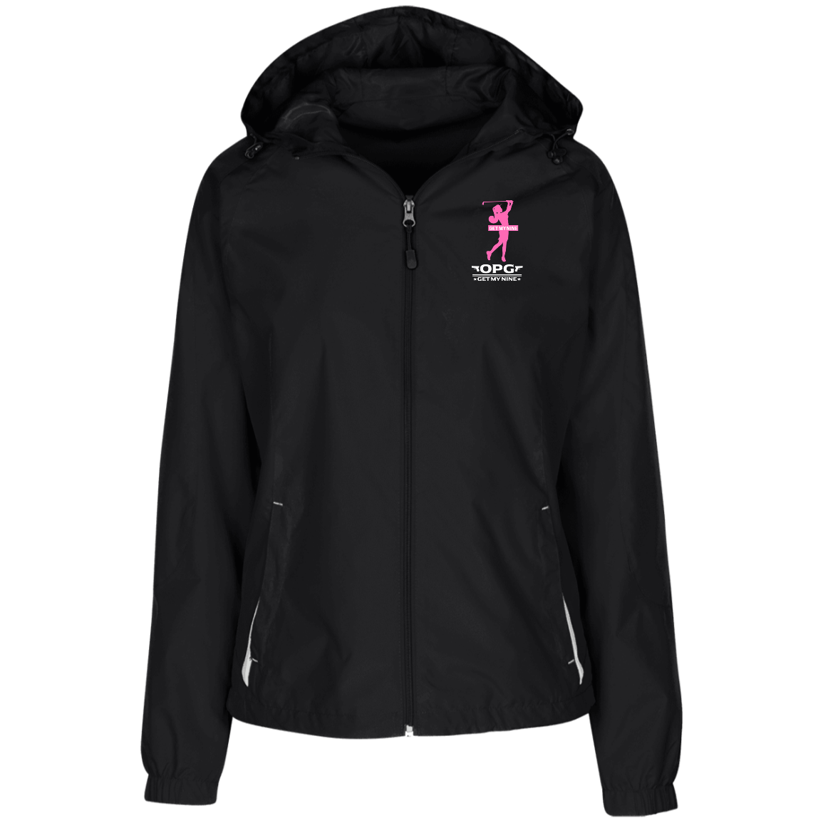 OPG Custom Design #16. Get My Nine. Female Version. Ladies' Jersey-Lined Hooded Windbreaker