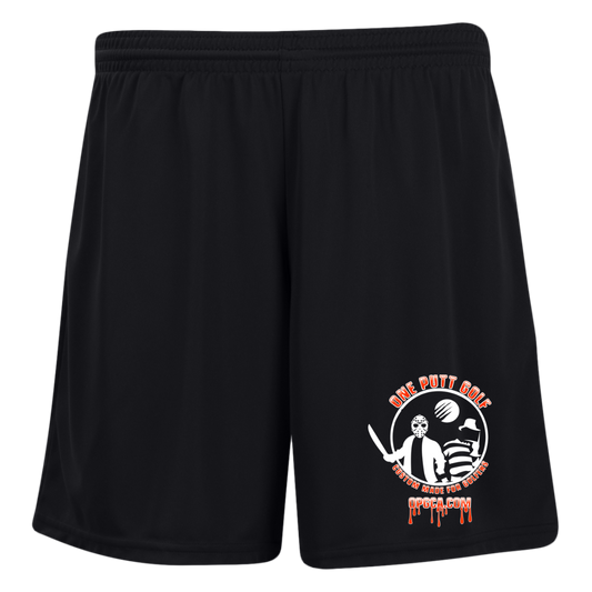 OPG Custom Design #23. Hack N Slice Golf. Freddy and Jason Fan Art. Ladies' Moisture-Wicking 7 inch Inseam Training Shorts