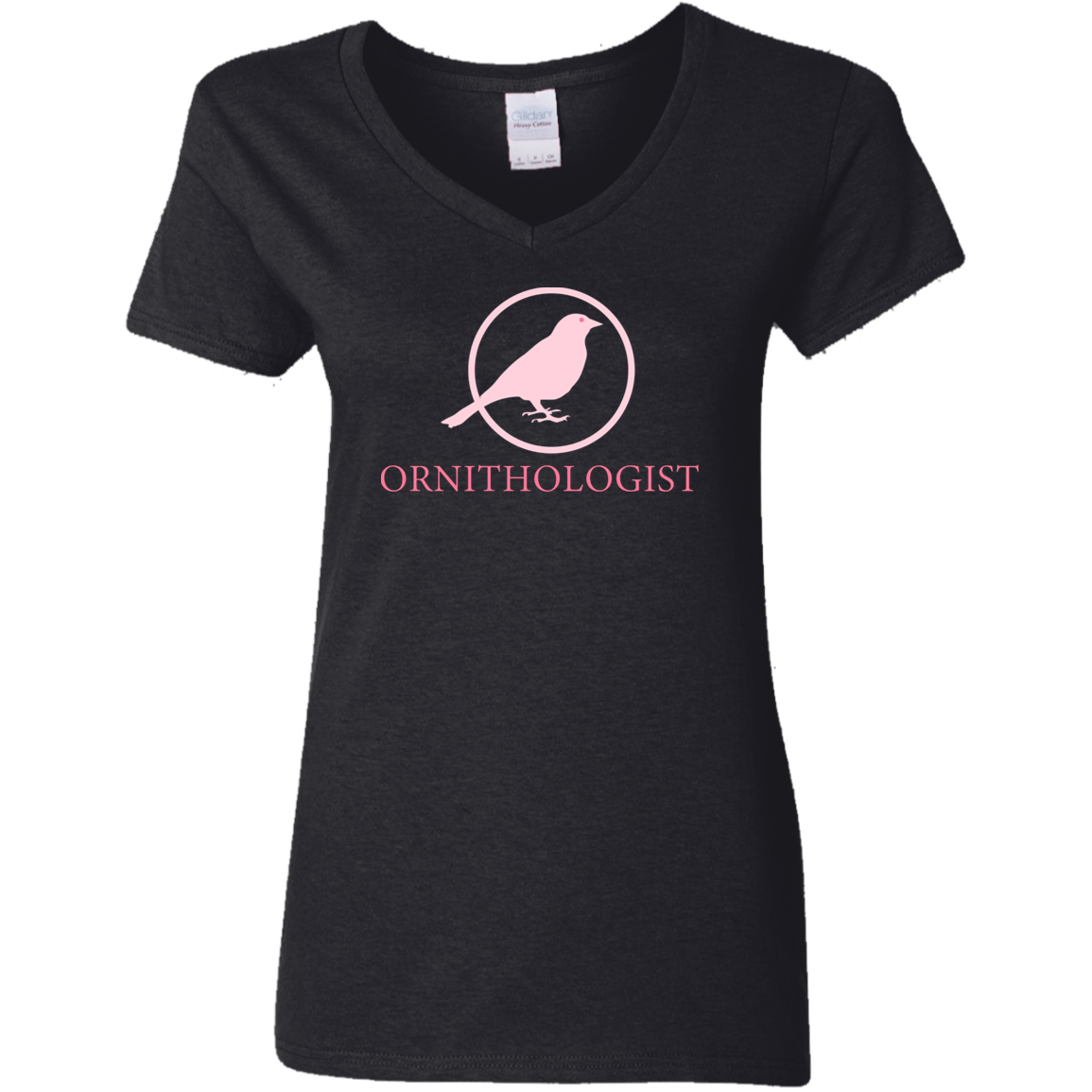 OPG Custom Design # 24. Ornithologist. A person who studies or is an expert on birds. Ladies' 5.3 oz. V-Neck T-Shirt