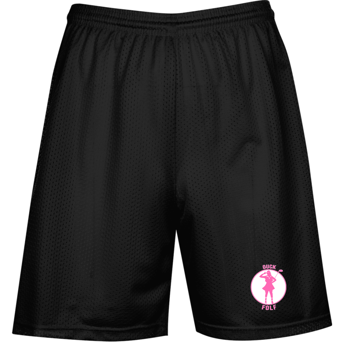 OPG Custom Design #19. GUCK FOLF. Female Edition. Double layer 100% Polyester Mesh Performance Mesh Shorts