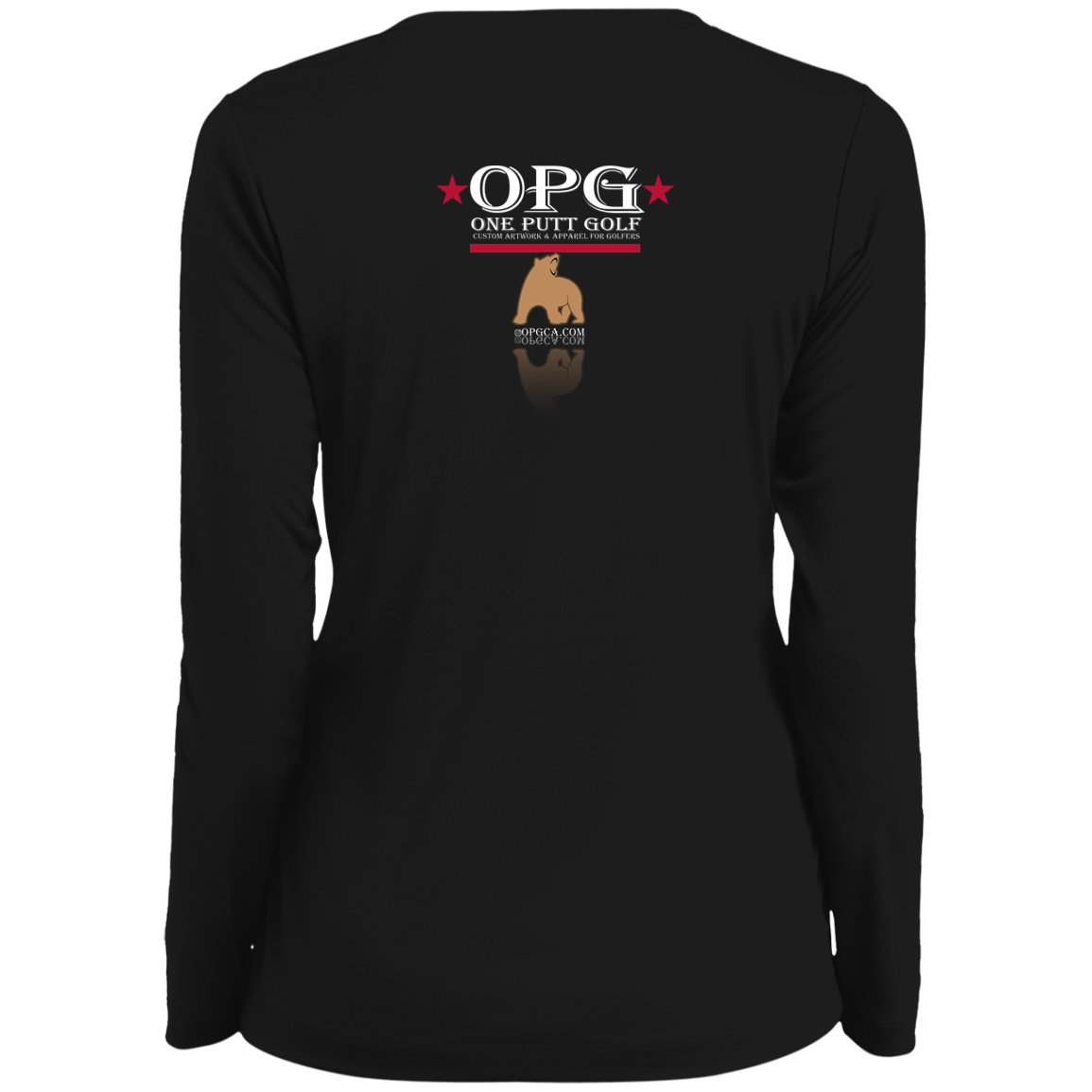 OPG Custom Design #14. Golf California. Ladies' Moisture-Wicking Long Sleeve V-Neck Tee