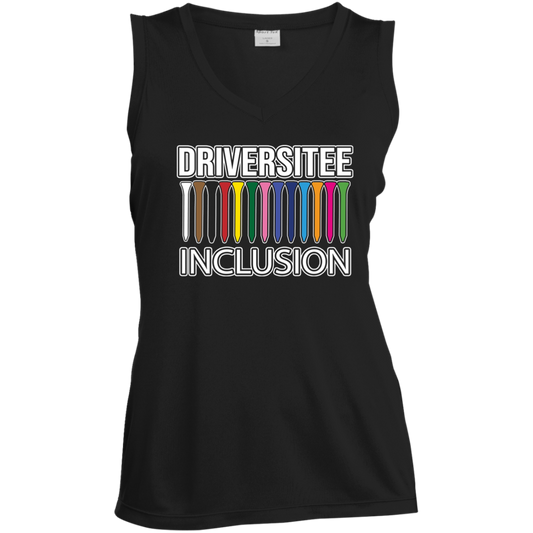 ZZZ#06 OPG Custom Design. DRIVER-SITEE & INCLUSION. Ladies' Sleeveless V-Neck