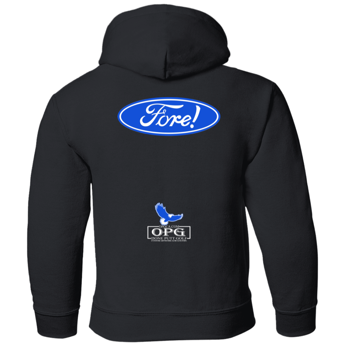 OPG Custom Design #11. Fore! Ford Parody. Youth Pullover Hoodie