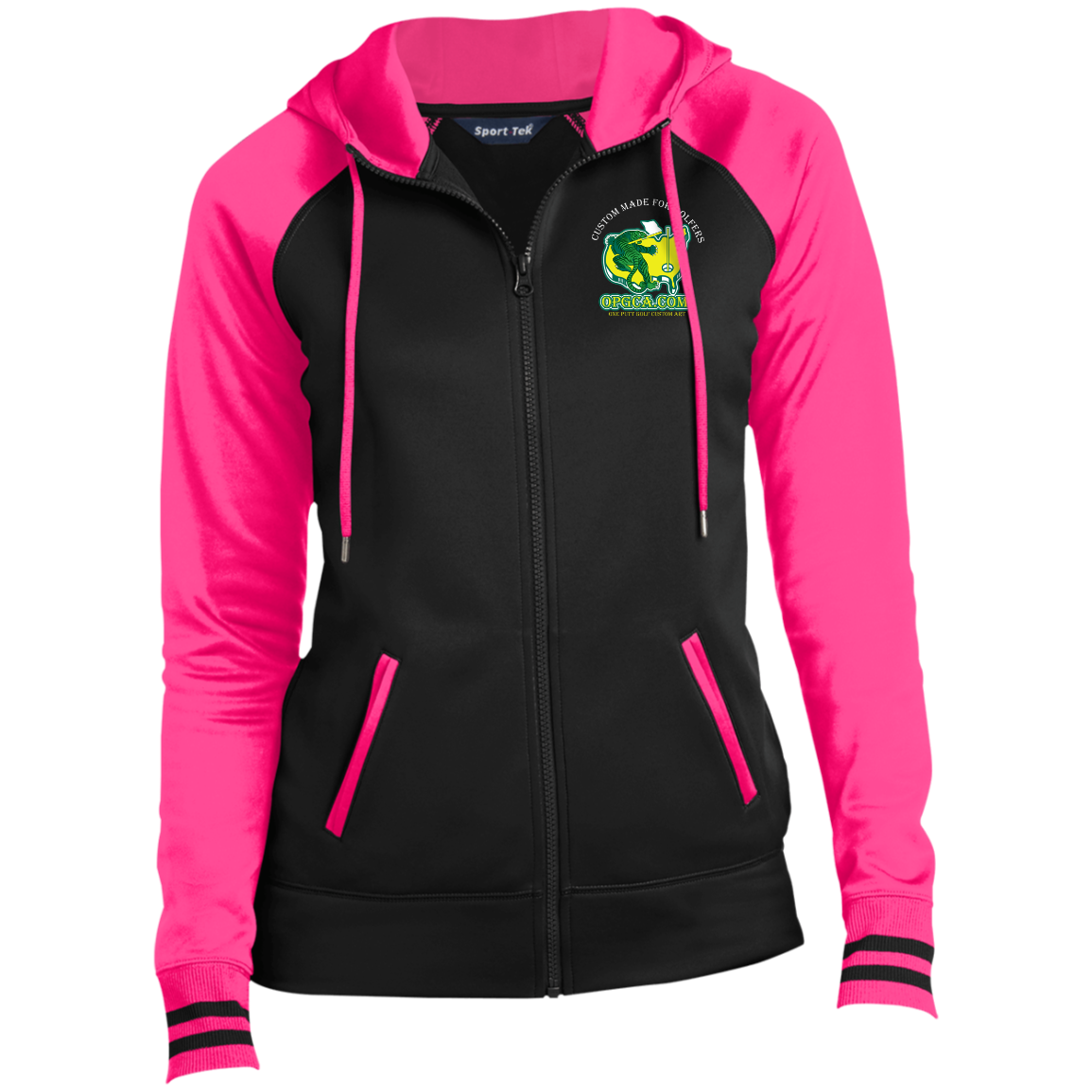 OPG Custom Design #26. Tiger Woods Fan Art. 2019 Master's Champion. Ladies' Sport-Wick® Full-Zip Hooded Jacket