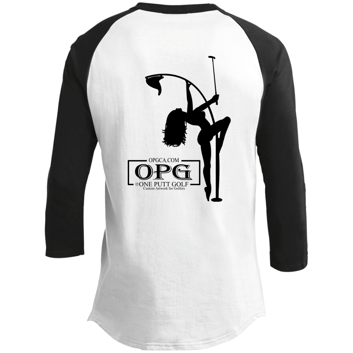 OPG Custom Design #10. Flag Pole. 3/4 Raglan Sleeve Shirt 100% Ringspun Combed Cotton