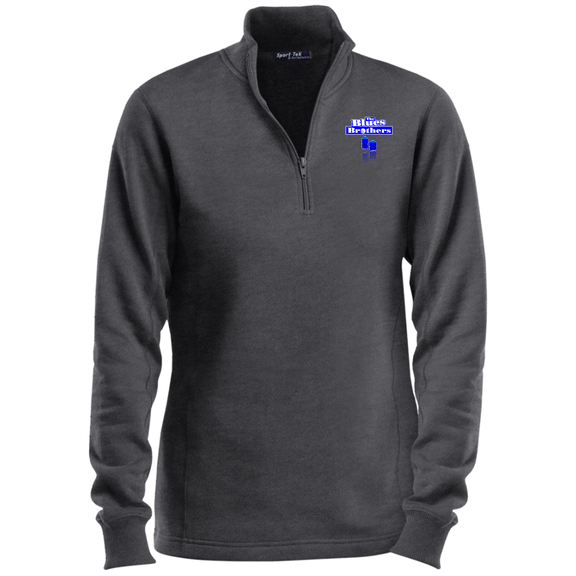 OPG Custom Design #3. Blue Tees Blues Brothers Fan Art. Ladies 1/4 Zip Sweatshirt