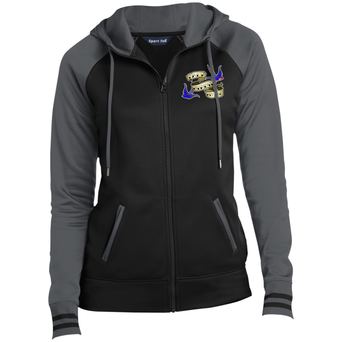 OPG Custom Design #25. Talk Birdie to Me. Ladies' Sport-Wick® Full-Zip Hooded Jacket